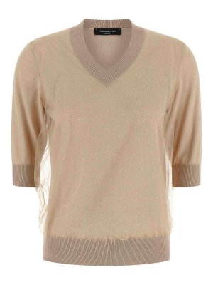 FABIANA FILIPPI: Strickpullover mit Rundhalsausschnitt - Rundhalspullover - Beige
