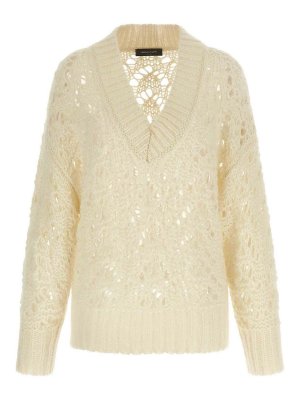 FABIANA FILIPPI: Suéteres con cuello pico - Suéter Cuello Redondo - Beis