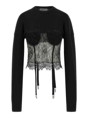 GIUSEPPE DI MORABITO: Suéteres con cuello pico - Suéter Cuello Redondo - Negro