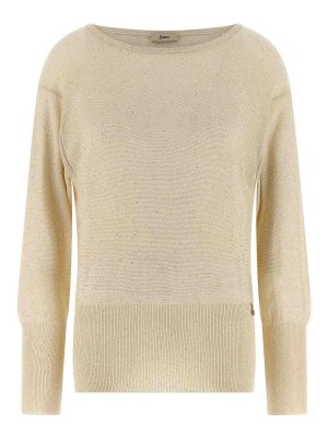 HERNO: Strickpullover mit Rundhalsausschnitt - Rundhalspullover - Beige