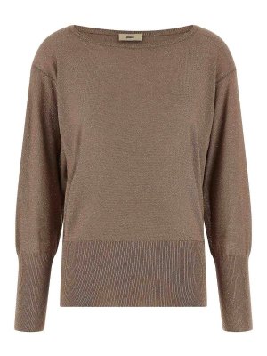 HERNO: Strickpullover mit Rundhalsausschnitt - Rundhalspullover - Braun