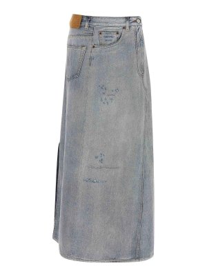 MM6 MAISON MARGIELA: Knielange und Midi Röcke - Midirock - Hellblau