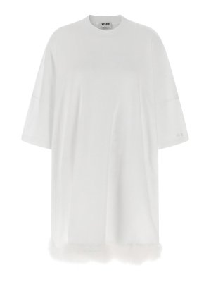 MOSCHINO: Knielange Kleider - Knielanges Kleid - Weiß