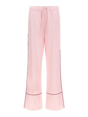 OFF-WHITE: pantaloni casual - Pantaloni del pigiama in raso jacquard