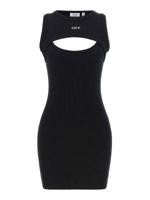 OFF-WHITE: ニーレングスドレス - 膝丈ドレス - 白