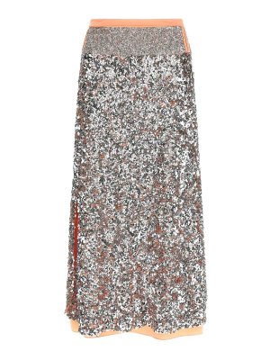 RABANNE: Knielange und Midi Röcke - Midirock - Silber