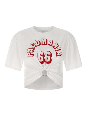 RABANNE: t-shirt - T-shirt piercing stampata