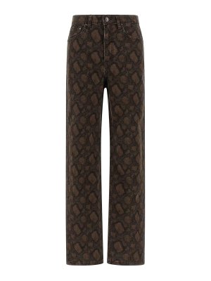 ROTATE Birger Christensen: jeans dritti, a sigaretta - Jeans con stampa animalier