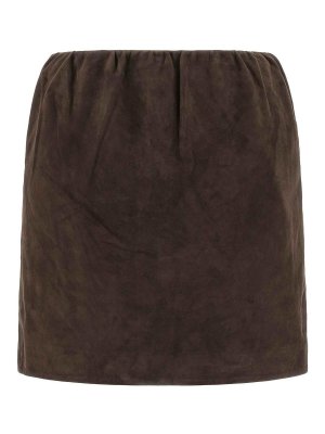 ROTATE Birger Christensen: gonne al ginocchio  e longuette - Gonna in pelle scamosciata