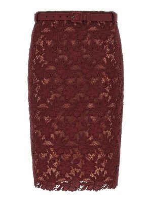 Self Portrait: Knielange und Midi Röcke - Midirock - Dunkelrot