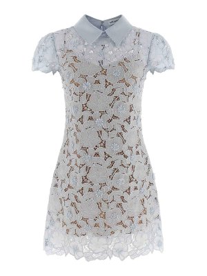Self Portrait: short dresses - Blue Guipure Lace Mini Dress