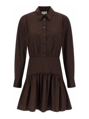 STAUD: Knielange Kleider - Knielanges Kleid - Braun