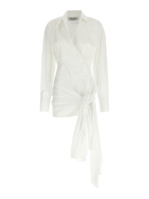 The Attico: Knielange Kleider - Knielanges Kleid - Weiß