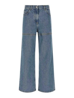 The Attico: straight leg jeans - Cut-Out Jeans