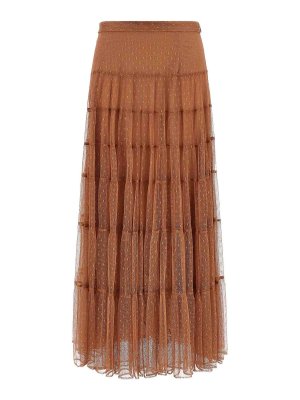 TWINSET: Jupes midi et au genou - Jupe Midi - Marron