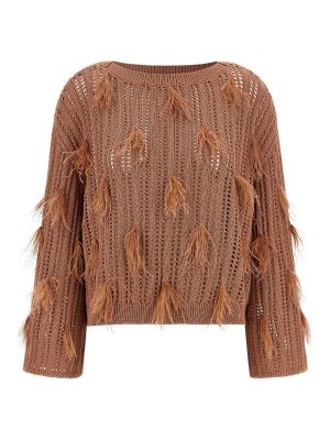 TWINSET: クルーネック - クルーネック - ブラウン