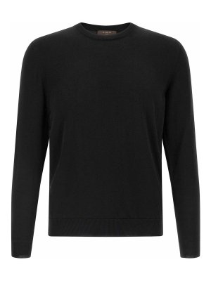 ZANONE: Strickpullover mit Rundhalsausschnitt - Rundhalspullover - Schwarz