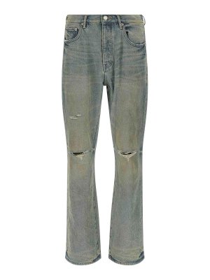 PURPLE BRAND: flared jeans - P026 Dirty Fade Rip Boot Jeans