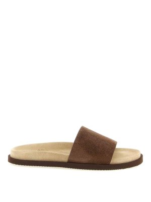 BRUNELLO CUCINELLI: Chanclas de playa - Chanclas - Marrón