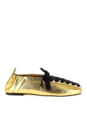 GANNI: flat shoes - Lace-Up Ballet Flats