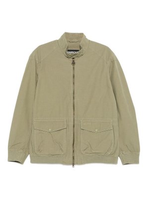 BARBOUR: giacche casual - Giacca Matley In Cotone Oliva Sbiancato