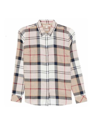 BARBOUR: camicie - Camicia Marrone Fantasia Check In Cotone