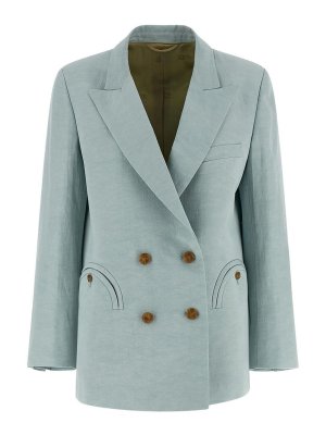 BLAZÉ MILANO: giacche casual - Zenith Everynight Er In Lino/Seta Azzurro