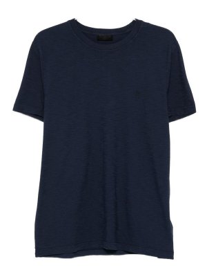 DONDUP: t-shirts - T-Shirt In Blue Cotton With Logo