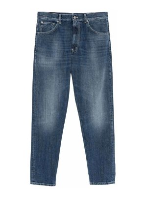 DONDUP: jeans dritti, a sigaretta - Jeans larghi Paco in blu scuro