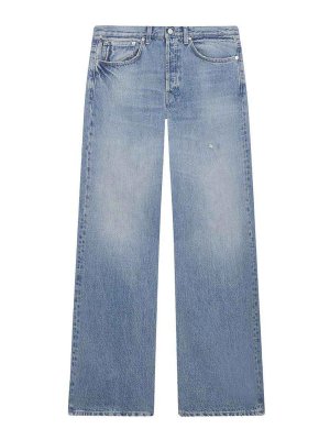 DONDUP: jeans dritti, a sigaretta - Jeans Jacklyn a gamba larga in denim azzurro
