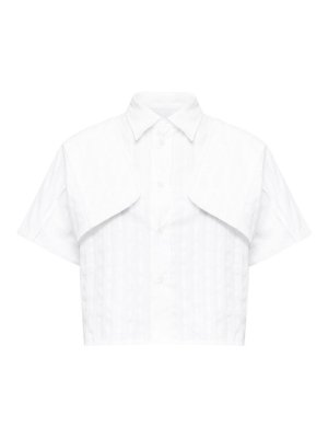 MM6 MAISON MARGIELA: shirts - White Grey Jacquard Shirt