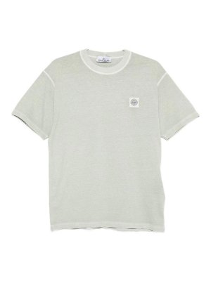 STONE ISLAND: t-shirts - Lught Green Short-Sleeved T-Shirt