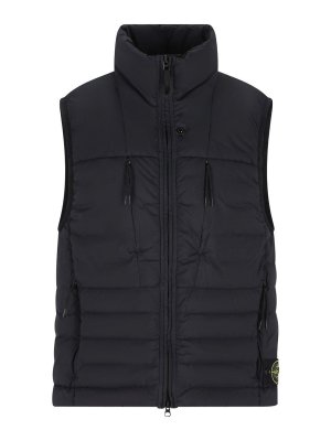 STONE ISLAND: vests - Blue Vest With Pockets