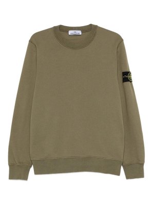 STONE ISLAND: Sweatshirts & Sweaters - Sweatshirt Crewneck In Green Cotton