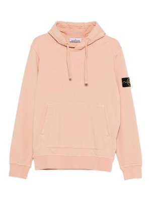 STONE ISLAND: Sweatshirts & Sweaters - Pink Hoodie In Cotton With Patch Logo