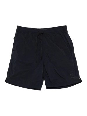 STONE ISLAND: Trousers Shorts - Black Shorts With Logo