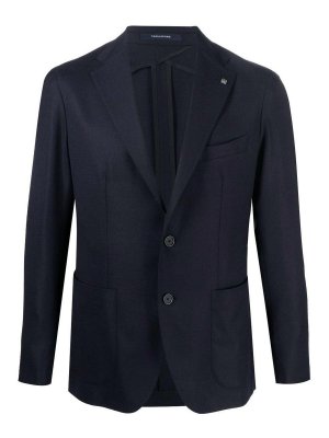 TAGLIATORE: blazers - Single-Breasted Blazer In Blue