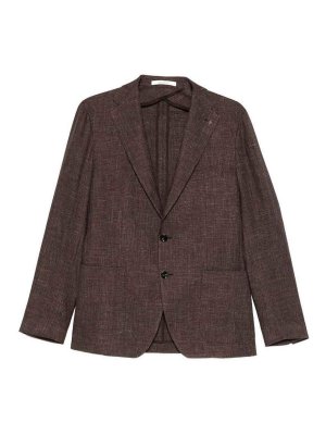 TAGLIATORE: blazers - Single-Breasted Blazer In Linen And Cotton