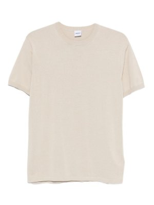 ASPESI: t-shirts - Round-Neck T-Shirt In Beige Cotton