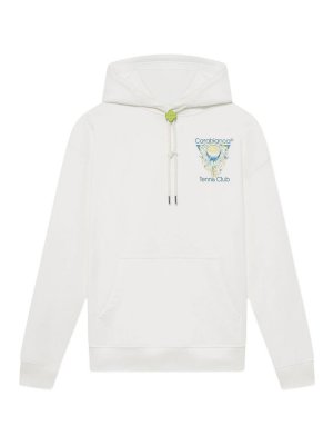 CASABLANCA: Sweatshirts & Sweaters - Graphic Logo Hoodie In White Cotton