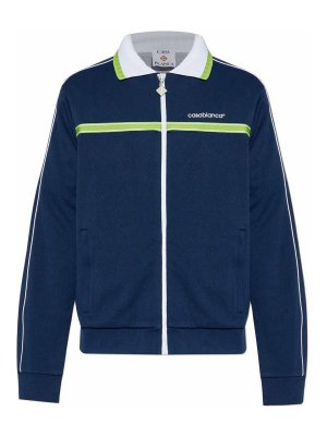 CASABLANCA: Sweatshirts & Sweaters - Blue Zip-Up Hoodie