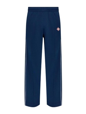 CASABLANCA: tracksuit bottoms - Blue Cotton Tracksuit Bottoms