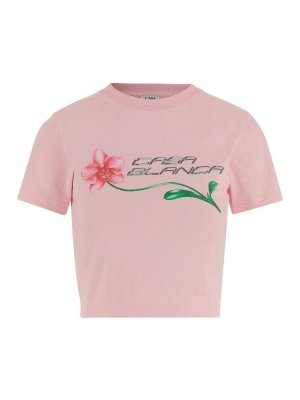 CASABLANCA: t-shirt - T-shirt in cotone elasticizzato rosa