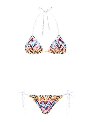 MISSONI: bikinis - Pink/Multicolor Zigzag-Pattern Bikini