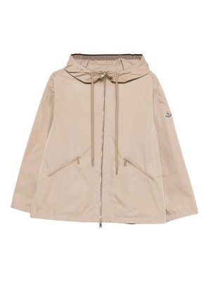 MONCLER: casual jackets - Beige Hooded Jacket