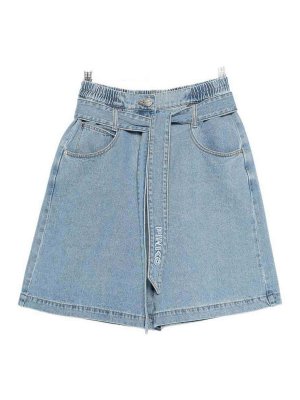Pinko: pantaloni shorts - Shorts in denim con cintura in vita
