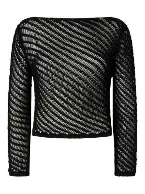 Pinko: crew necks - Faglia Knitwear In Black