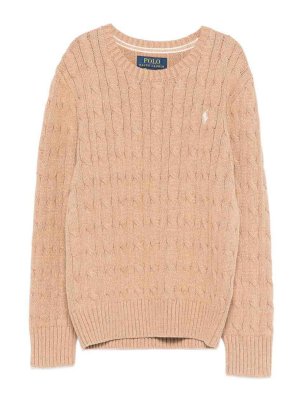POLO RALPH LAUREN: maglia collo rotondo - Felpa Girocollo In Cotone Di Colore Beige