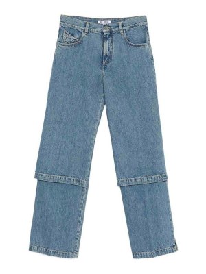 The Attico: jeans dritti, a sigaretta - Jeans in cotone azzurro