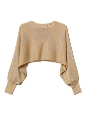 TWINSET: Strickpullover mit Rundhalsausschnitt - Rundhalspullover - Beige